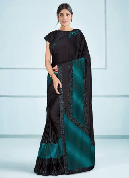 Black And Green Colour NORITA 42100 ELURA Mahotsav New Designer Party Wear Lycra Saree Collection 42115